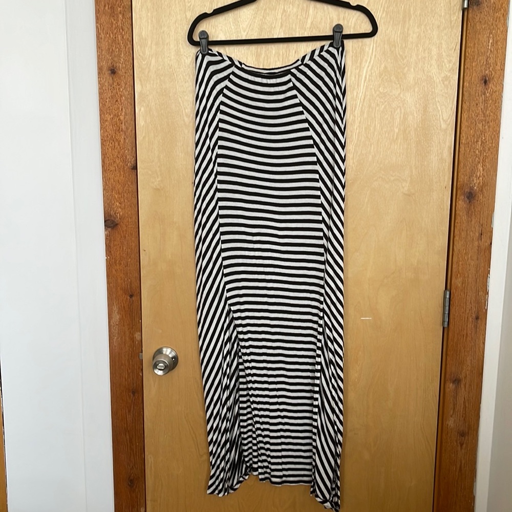 Black and white striped skirt